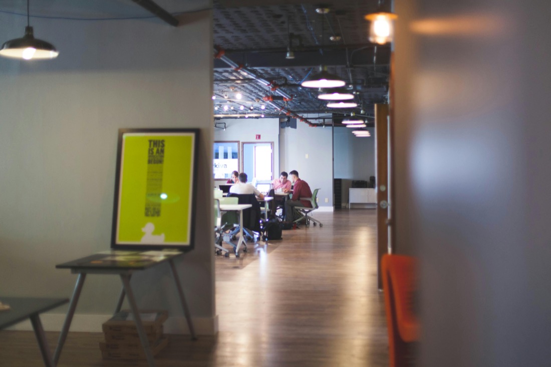 Small business team working together in an office